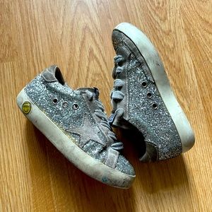 Kids golden goose superstar glitter sneakers